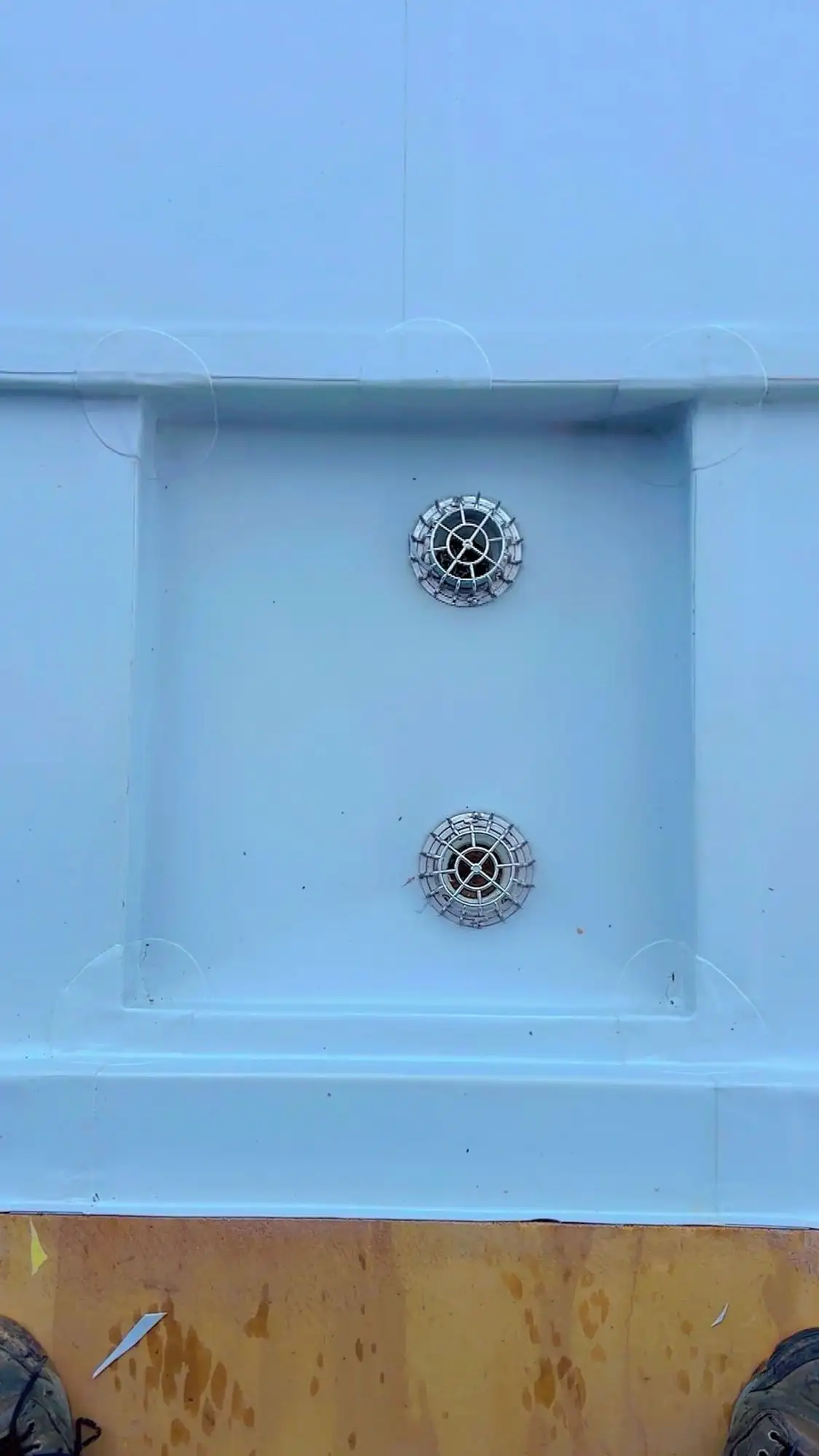 Membrane roof sump and outlets on an Auckland flat roof