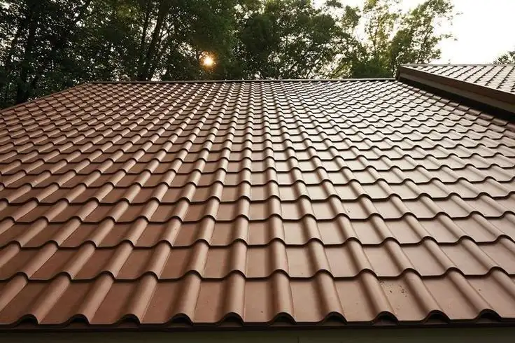 Pressed metal tile roof with a terracotta finish in Auckland